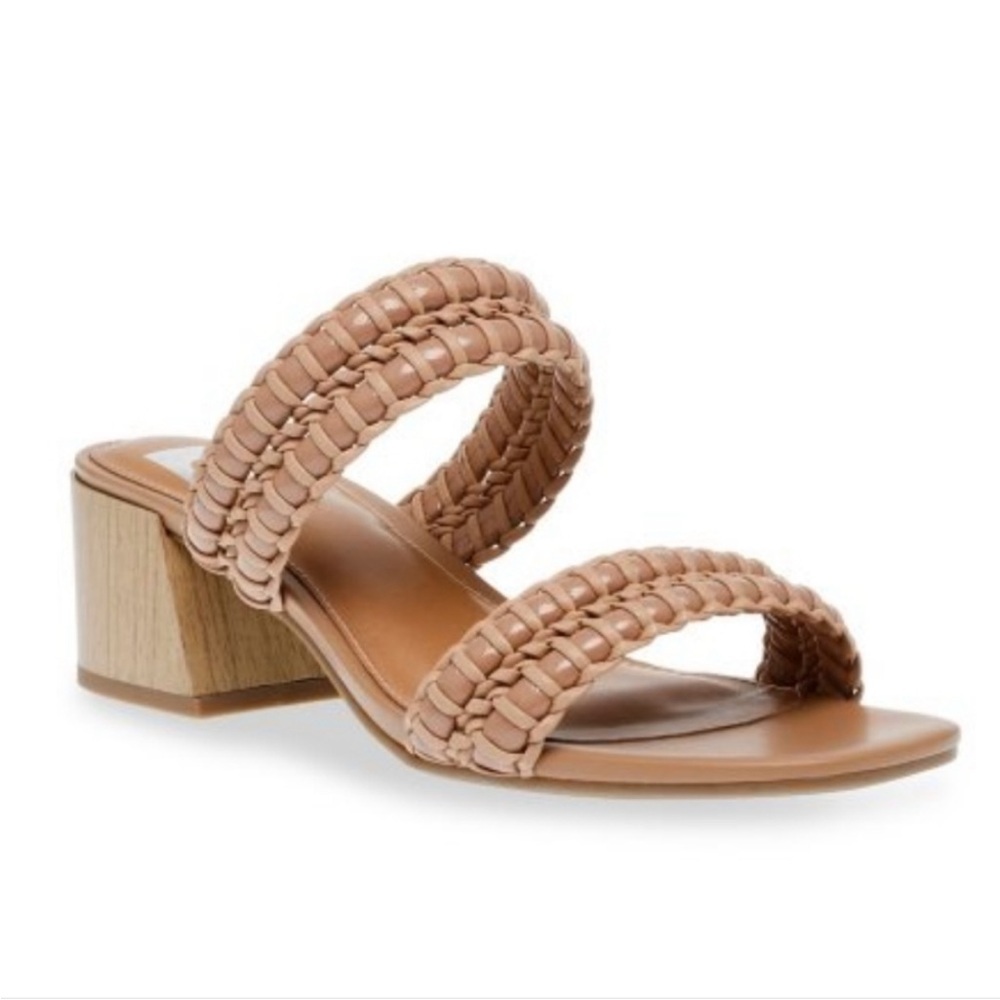 DV by Dolce Vita Neutral Braided Double-Strap Block Heel Mule